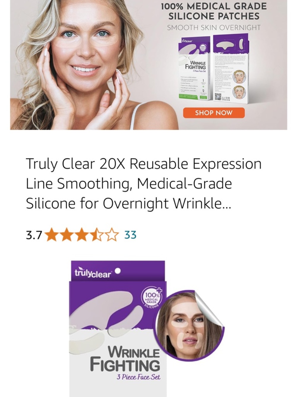 Truly Clear White Silicone Wrinkle-Fighting Face Patches